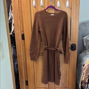 Caslon Brown Long Sleeve Dress